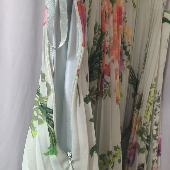 TED BAKER 💚 Floral Pleated Sleeveless Dress US s 6 - Picture 8 of 13